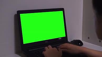 4k实拍）绿幕电脑屏保操作抠像视频的预览图